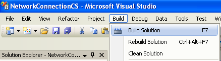 Collecting and Displaying the Network Info C# Program Example: building the project