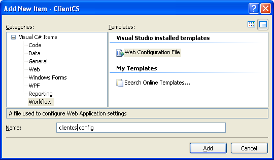 Creating the C# Remoting Client Program: adding the Web Configuration File