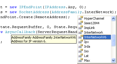 Creating the C# Remoting Client Program: the IPv6 and other TCP/IP address families