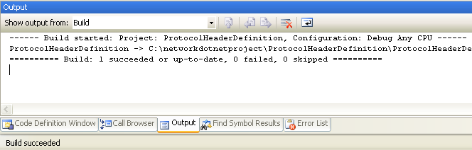 Creating Protocols Header Definition Class (C#) - making sure there is no error in the build process