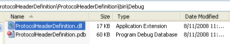 Creating Protocols Header Definition Class (C#) - the generated DLL file ready for use