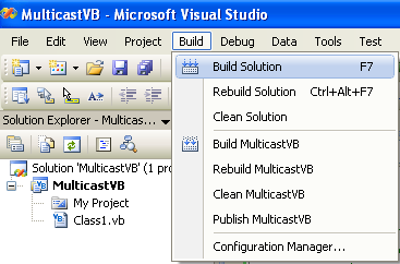 VB .NET Multicast Program Example - build the project