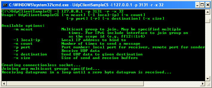 C# UDP Client and Server Program Example - running the UDP program as a receiver to test the sender