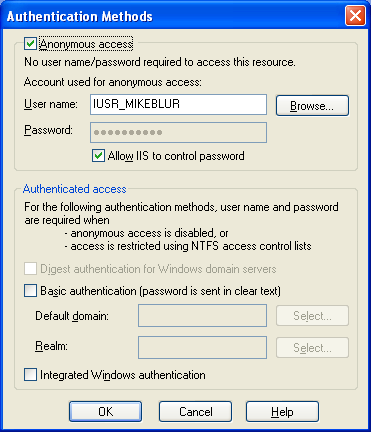 .NET Framework Network Security: the IIS authentication methods - Anonymous, Digest, Basic Authentication and Integrated Windows authentication