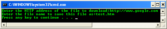 Console mode application example