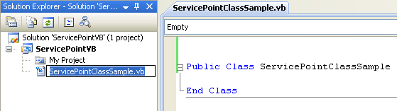 VB .NET Service Point Program Example - renaming the source file automatically renaming the class name