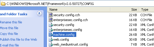 The machine.config file for .NET Framework 1.1.x