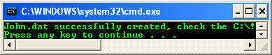 A sample console mode C++/CLI output