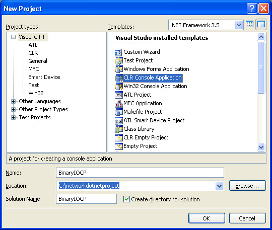 C++/CLI BinaryWriter and BinaryReader CLR console application project example