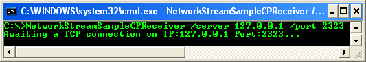 C++/CLI NetworkStream Example – Receiver Program - CLR console application project example - testing the output