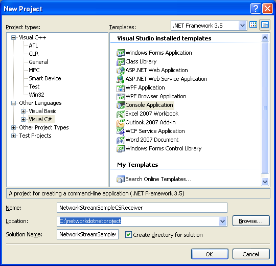 C# NetworkStream Example – Console application Receiver Program project example