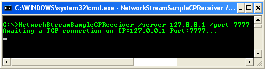 C++ BufferedStream Example - Receiver/server is listening for connection
