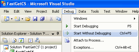 A Simple C# Web Class Performance Measurement Program Example: running the project without debugging