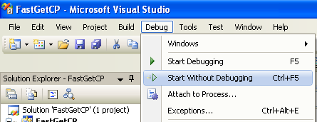 A Simple C++/CLI Web Class Performance Measurement Program Example: running the project without debugging