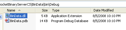 C# Binary Socket Server Program Example - the generated DLL file