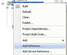 C# Binary Socket Server Program Example - invoking the Add Reference page