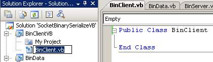 VB .NET: The Binary Client Socket project - renaming the source file automatically renaming the class