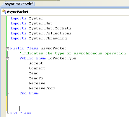 A Simple VB .NET Asynchronous Class Example - adding the Enum code
