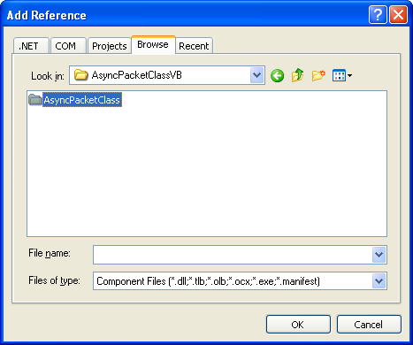 VB .NET Asynchronous Server Program Example - browsing and finding the DLL file