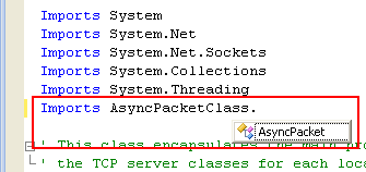 VB .NET Asynchronous Server Program Example - testing the custom made class accessible