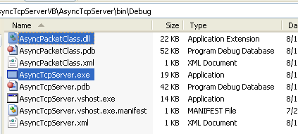 VB .NET Asynchronous Server Program Example - the shared DLL file has been imported into the existing project when we add a reference