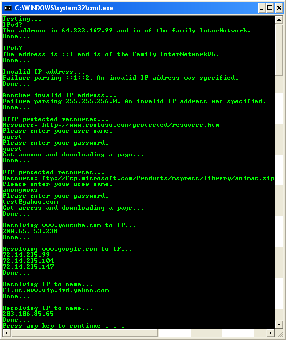 The .NET project examples for the .NET services and types from the ...