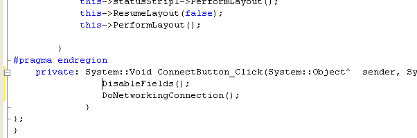 C++ WinForm Program Example - adding the button click action