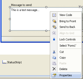 VB .NET WinForm Program Example - Invoking the Properties of the controls