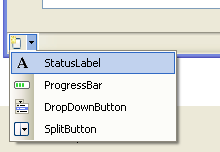 VB .NET WinForm Program Example - Setting the StatusStrip as StatusLabel component