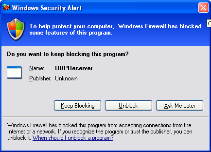 The UDP connectionless select Winsock2 and C program: unblocking the Windows firewall protection
