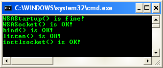 Winsock 2 socket I/O Methods: Running the select() server program
