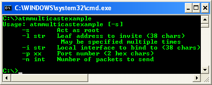 ATM Multipoint with WSAJoinLeaf(): Running the program example without any argument