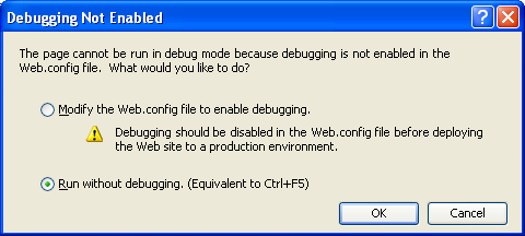 ASP .NET web service and VB .NET programming: web.config debug setting
