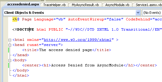 The VB .NET Asynchronous Web Service Program Example: the asp page using vb .net code