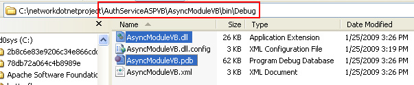 The VB .NET Asynchronous Web Service Program Example: copying the DLL file from the /bin folder