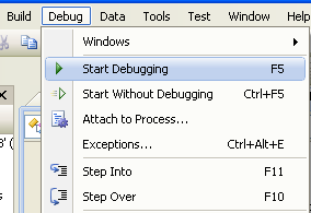The VB .NET Asynchronous Web Service Program Example: running the VB .NET application with debugging